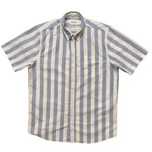 Norse Projects Theo Oxford Short Sleeve Button Down Shirt Blue Striped Size L